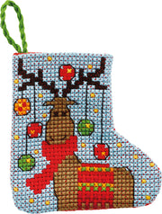 Elg Lille Julestok – Broderikit (7 x 7 cm)