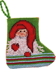 Nisse Lille Julestok – Broderikit (7 x 7 cm)