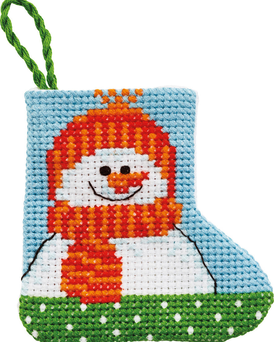 Snemand Lille Julestok – Broderikit (7 x 7 cm)
