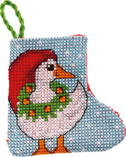 Julegåsen Lille Julestok – Broderikit (7 x 7 cm)