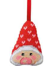 Nissehoved Juleophæng – Broderikit (6 x 8 cm)