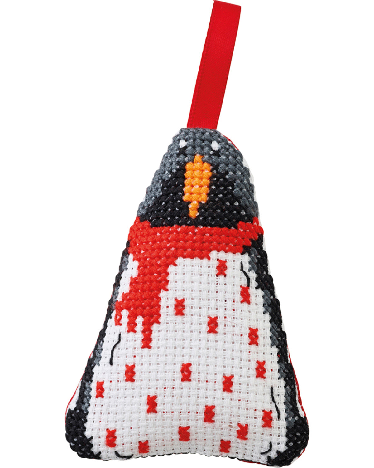 Pingvin Juleophæng – Broderikit (6 x 8 cm)