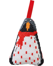 Pingvin Juleophæng – Broderikit (6 x 8 cm)
