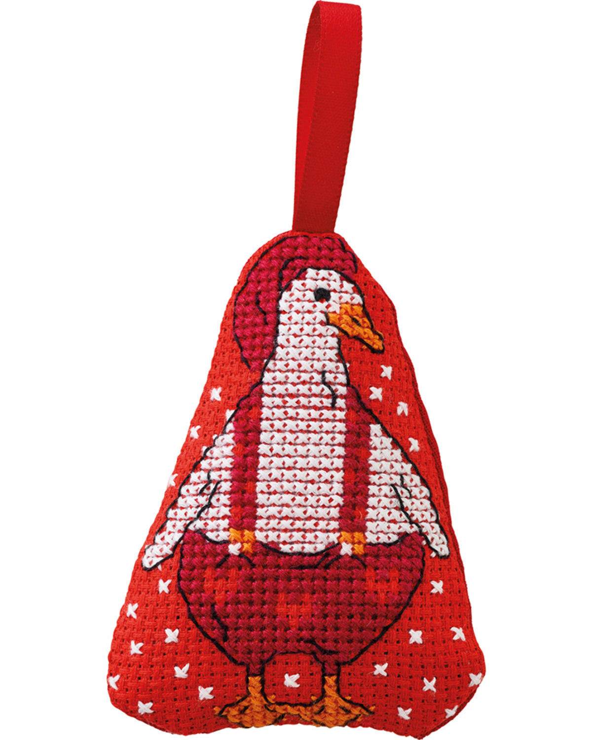 Gås Juleophæng – Broderikit (6 x 8 cm)