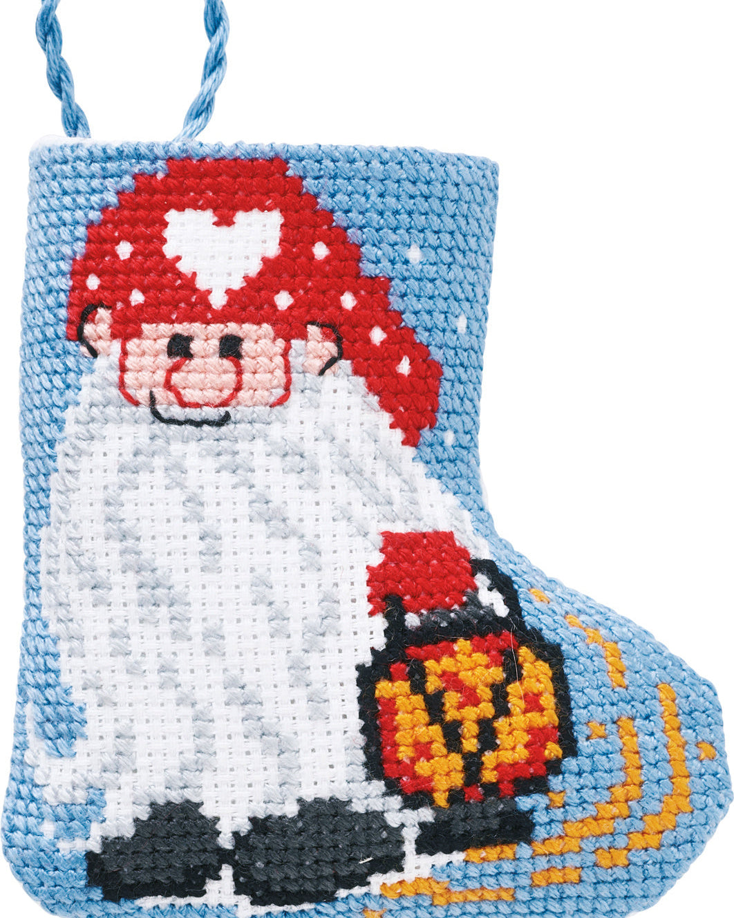 Nisse Lille Julestok – Broderikit (7 x 8 cm)