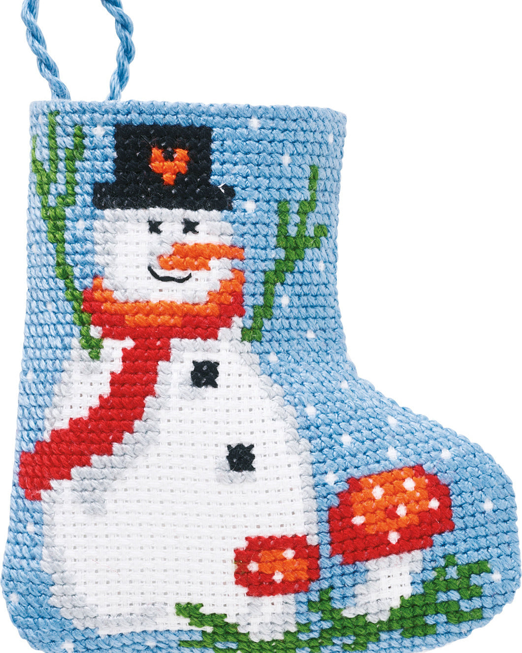 Snemand Lille Julestok – Broderikit (7 x 8 cm)