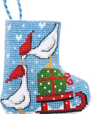 Gæs Lille Julestok – Broderikit (7 x 8 cm)