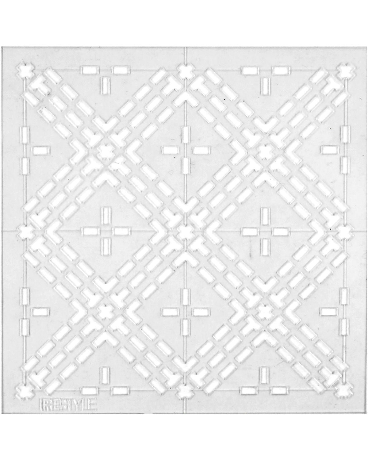 Sashiko-skabelon med diamanter – 10 × 10 cm