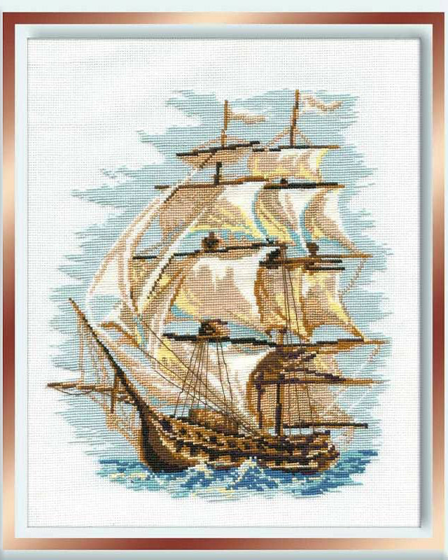 Skib – RIOLIS Broderikit (30 x 40 cm)