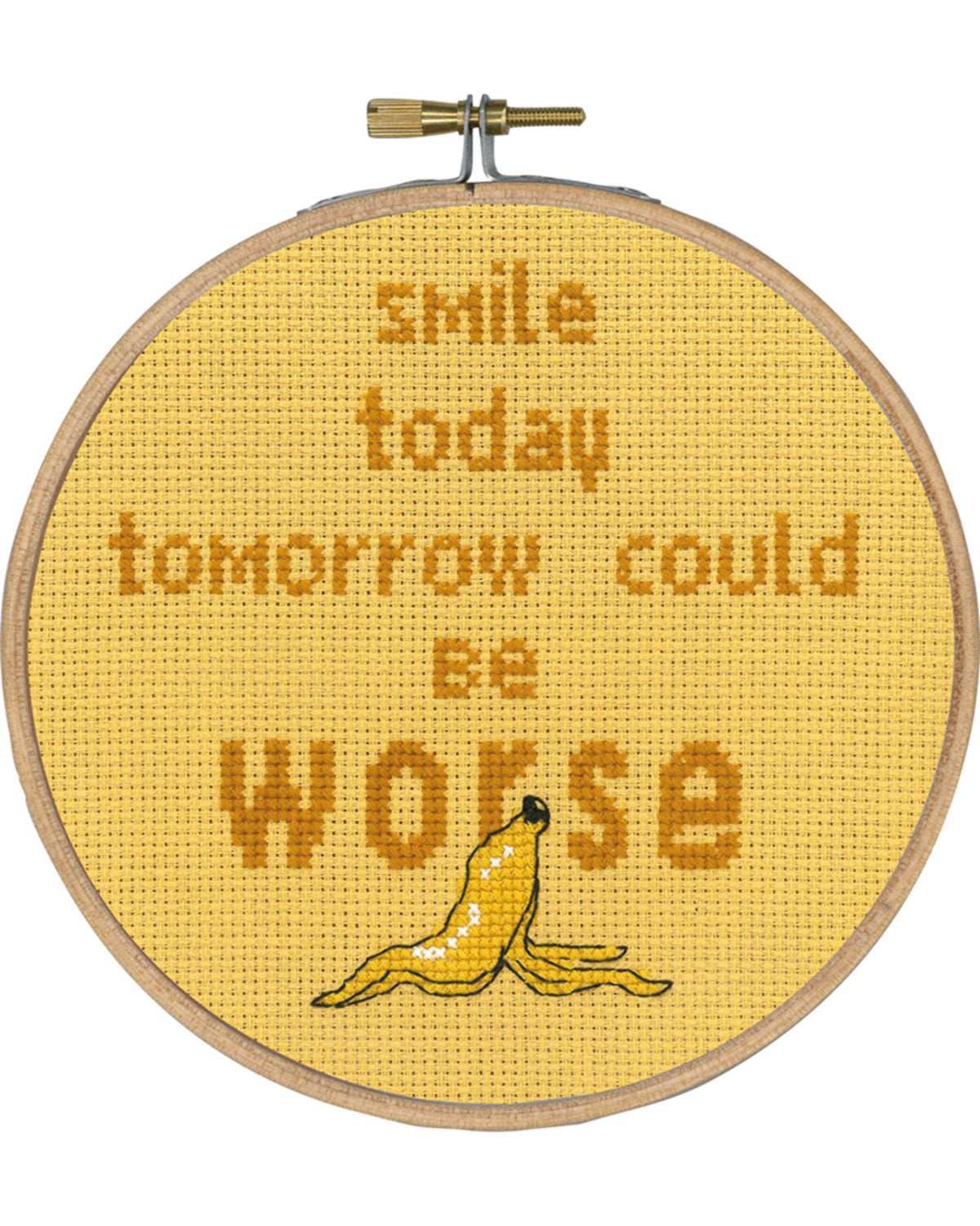 Smile Today – Broderikit (Ø15 cm) inkl. ramme
