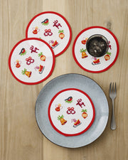 Mellemlægningsservietter Kringle i midten – Broderikit (Ø15 cm) 4 stk.