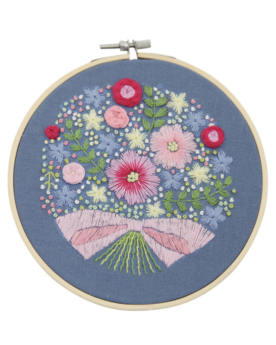 Blomst – Broderikit (Ø16 cm) inkl. ramme