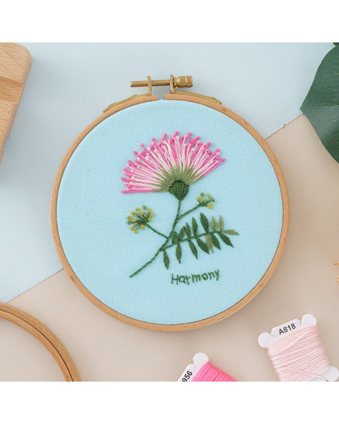 Blomstermotiv - Broderikit (2 stk. stof)