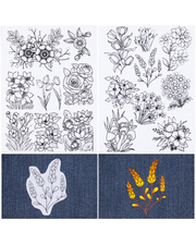 Vandopløselige Broderimønstre – Blomster (2 ark, A4)