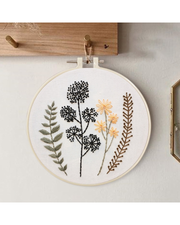 Blomstermotiv – Broderikit (Ø18 cm)