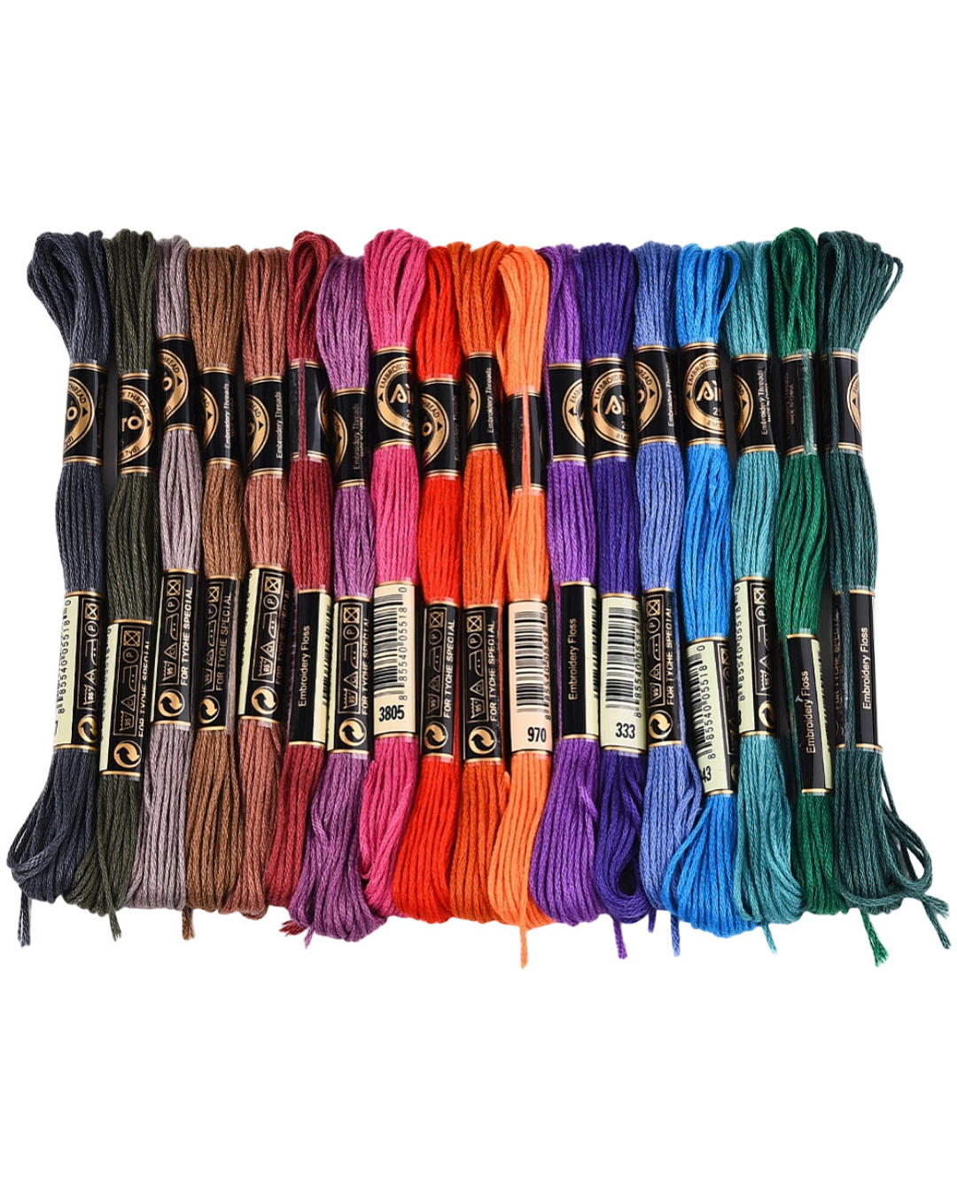 Broderigarn – 18 Dukker Polyester, Mixede Farver