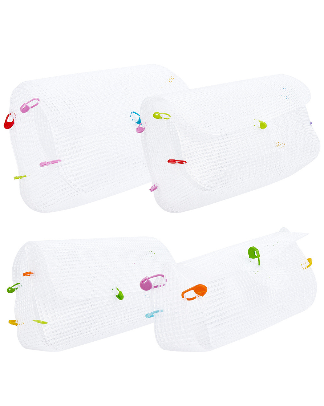 Plastik Væv / Mesh Canvas Sæt til 4 Tasker