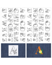 Vandopløselige Broderimønstre – Bogstaver A–Z (1 ark)