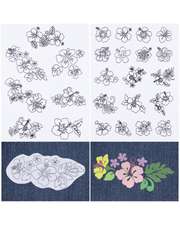 Vandopløselige Broderimønstre – Blomster (2 ark)