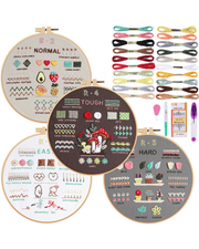 Broderisæt til Begyndere – Mønstrede Motiver med Broderiramme