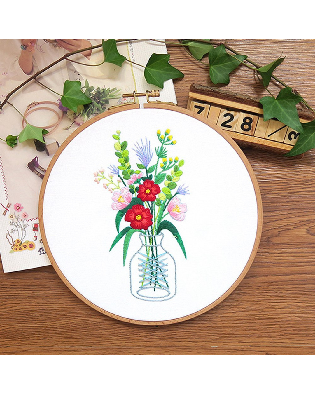Blomster – Broderikit (29x29 cm)