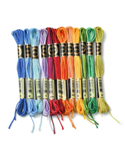 Broderigarn – 12 Dukker Polyester, Regnbuefarver