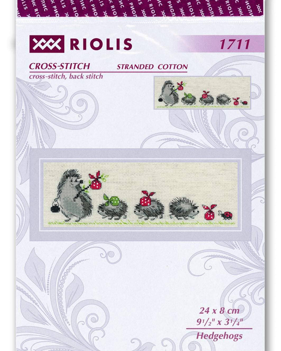 Pindsvin - RIOLIS Broderikit (24 x 8 cm)