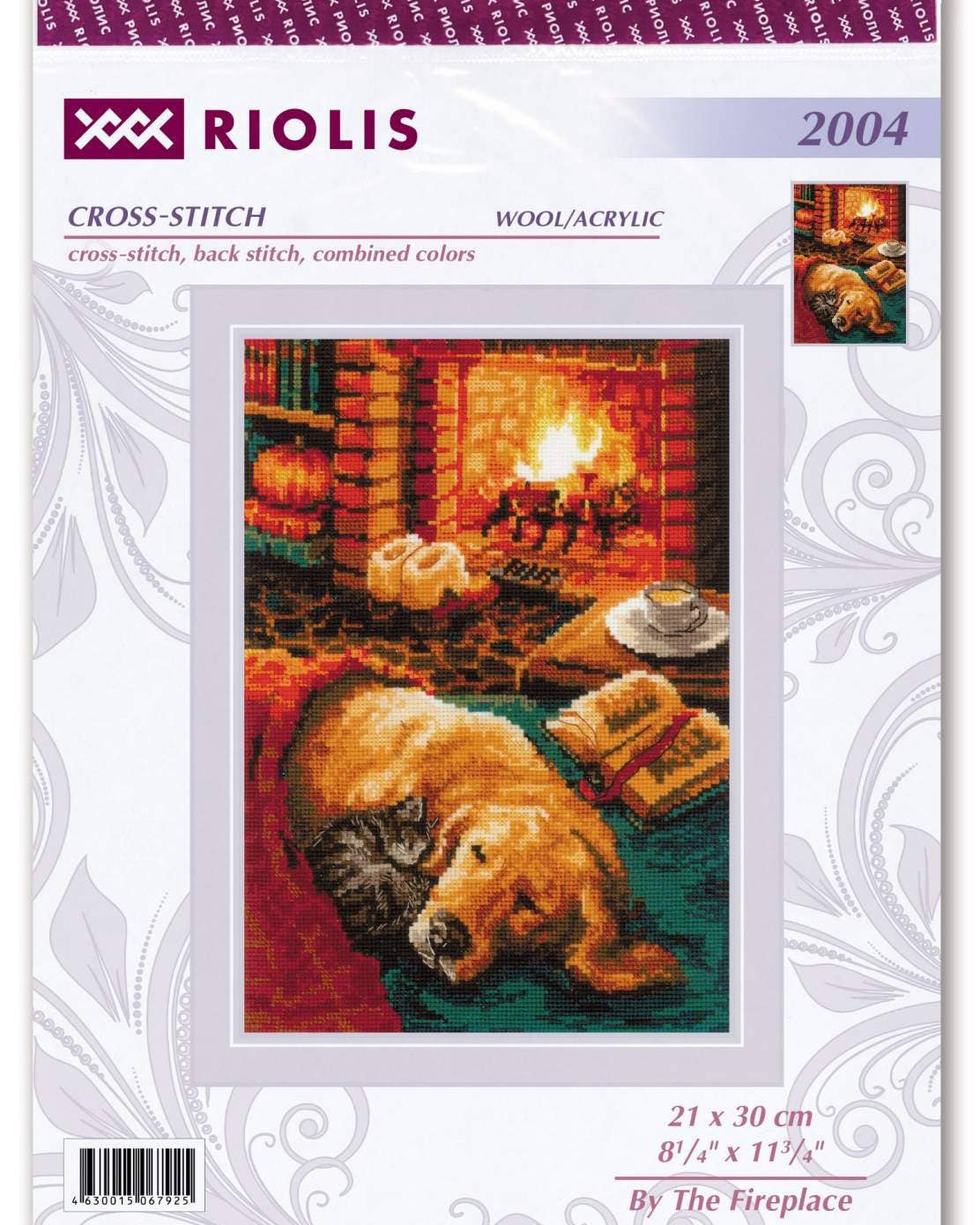 Ved Pejsen - RIOLIS Broderikit (21 x 30 cm)