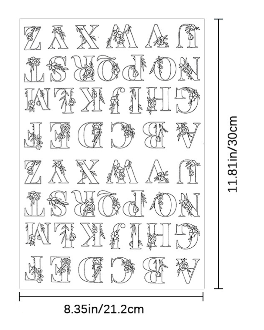 Vandopløselige Broderimønstre – Bogstaver A–Z (1 ark)
