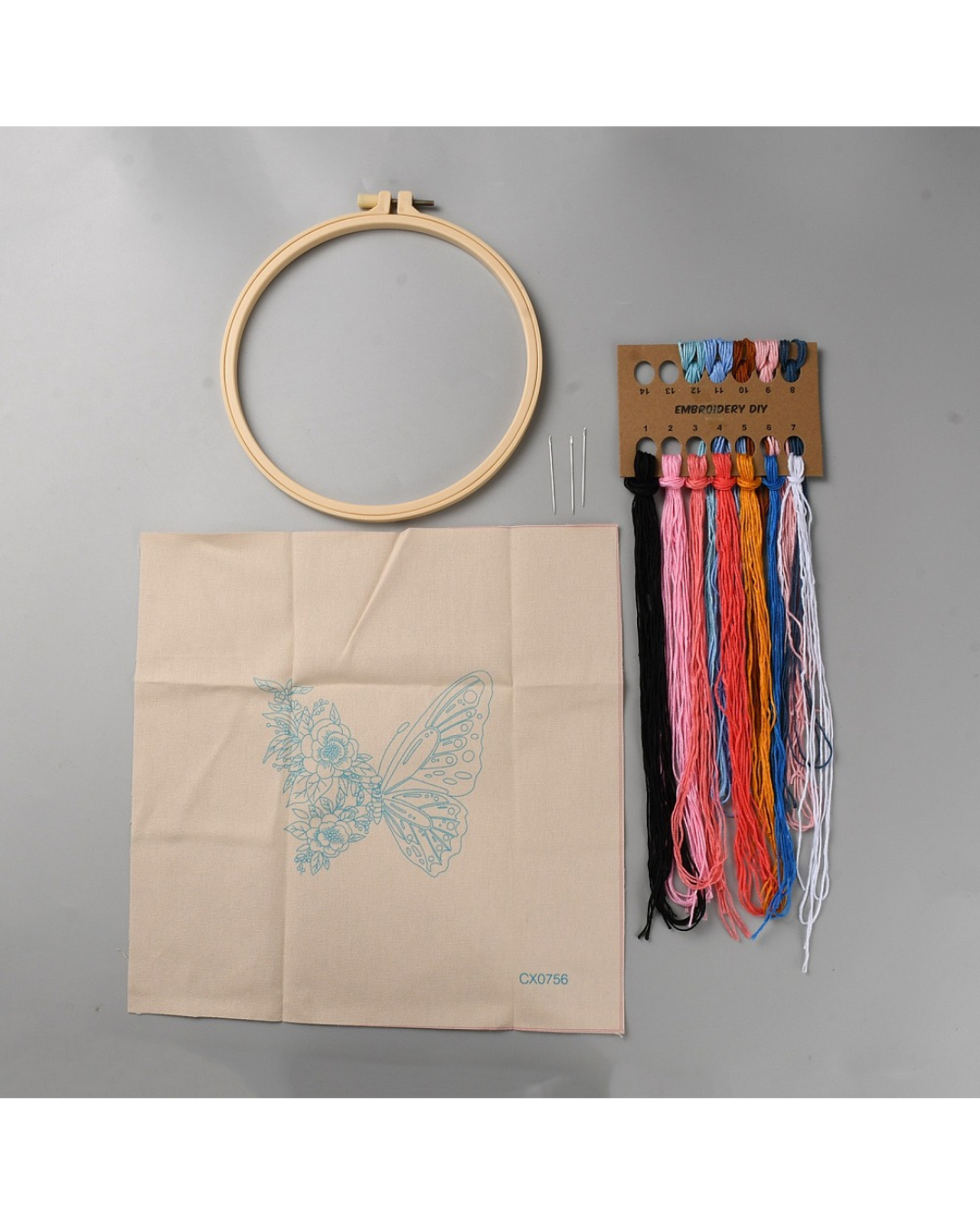 Sommerfugl – Broderikit (Ø21 cm)