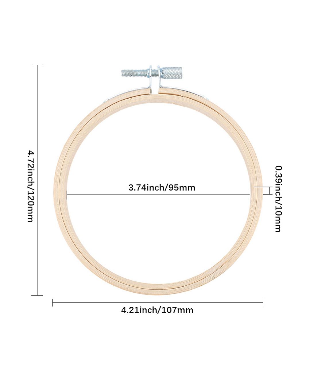 Rund Bambus Broderiramme – (Ø9,5 cm indvendigt)