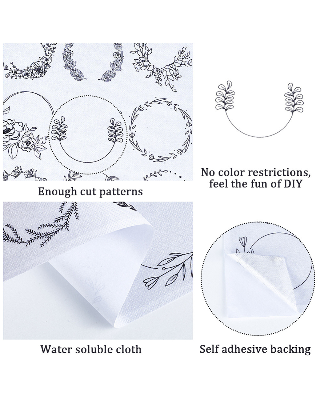 Vandopløselige Broderimønstre – Boheme ring motiver (2 ark)