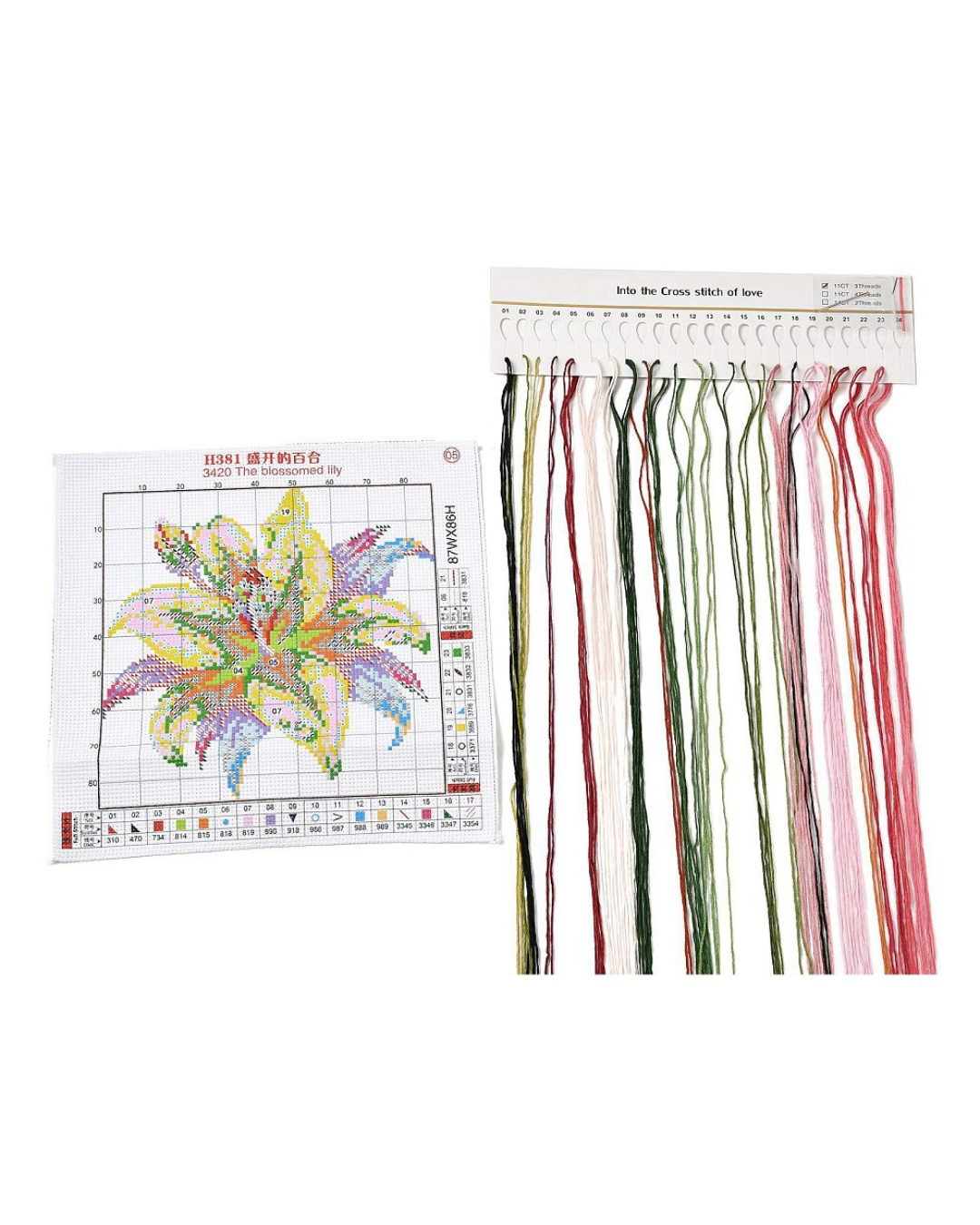 Lilje – Broderikit (26 × 26 cm)