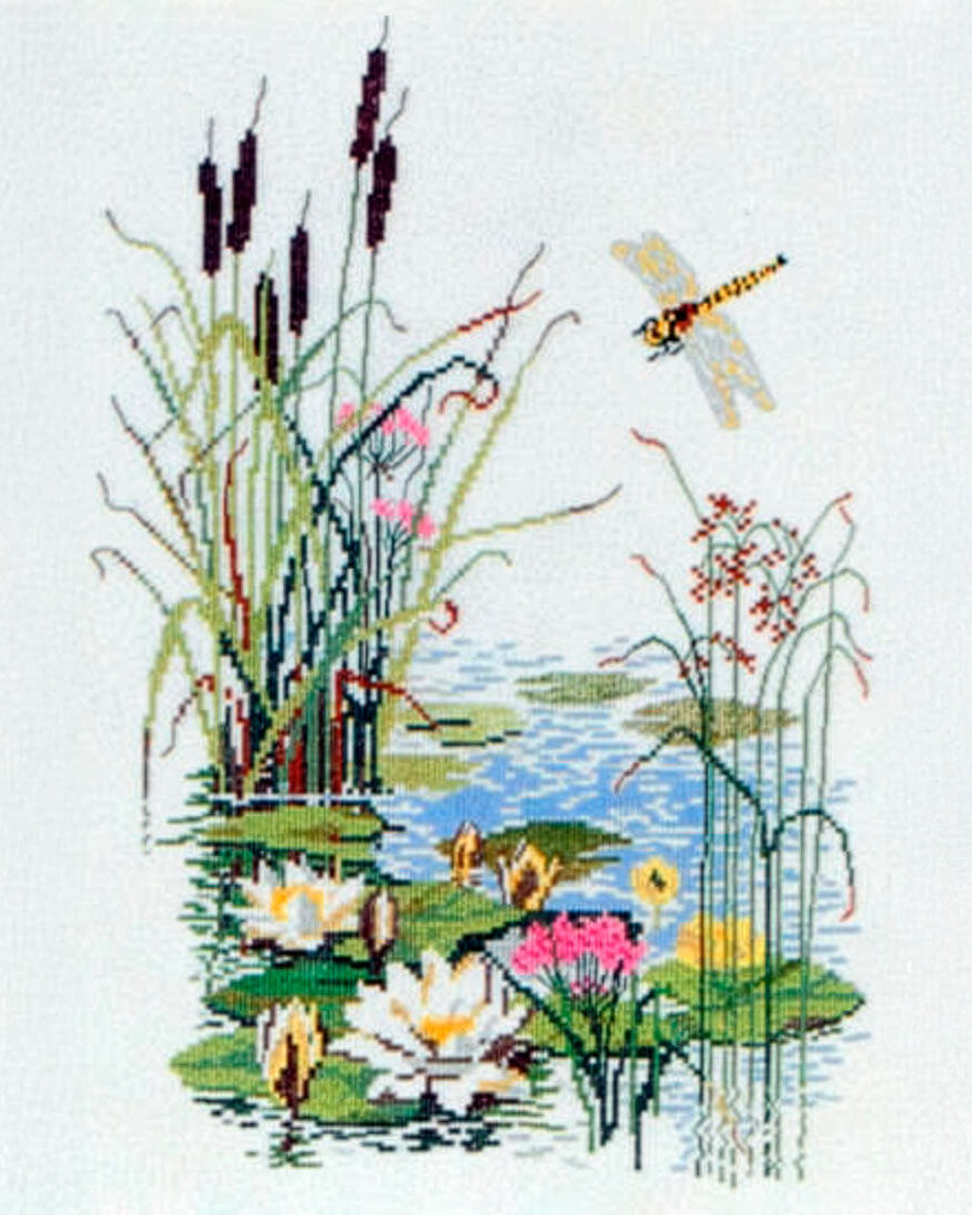 Haandarbejdets Fremme | Vandplanter vægstykke - Broderikit (27×37 cm)