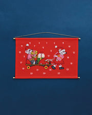 Julekalender Mus i rulleskøjte – Broderikit (46 x 30 cm)