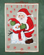 Julekalender Snemanden – Broderikit (80 x 115 cm)