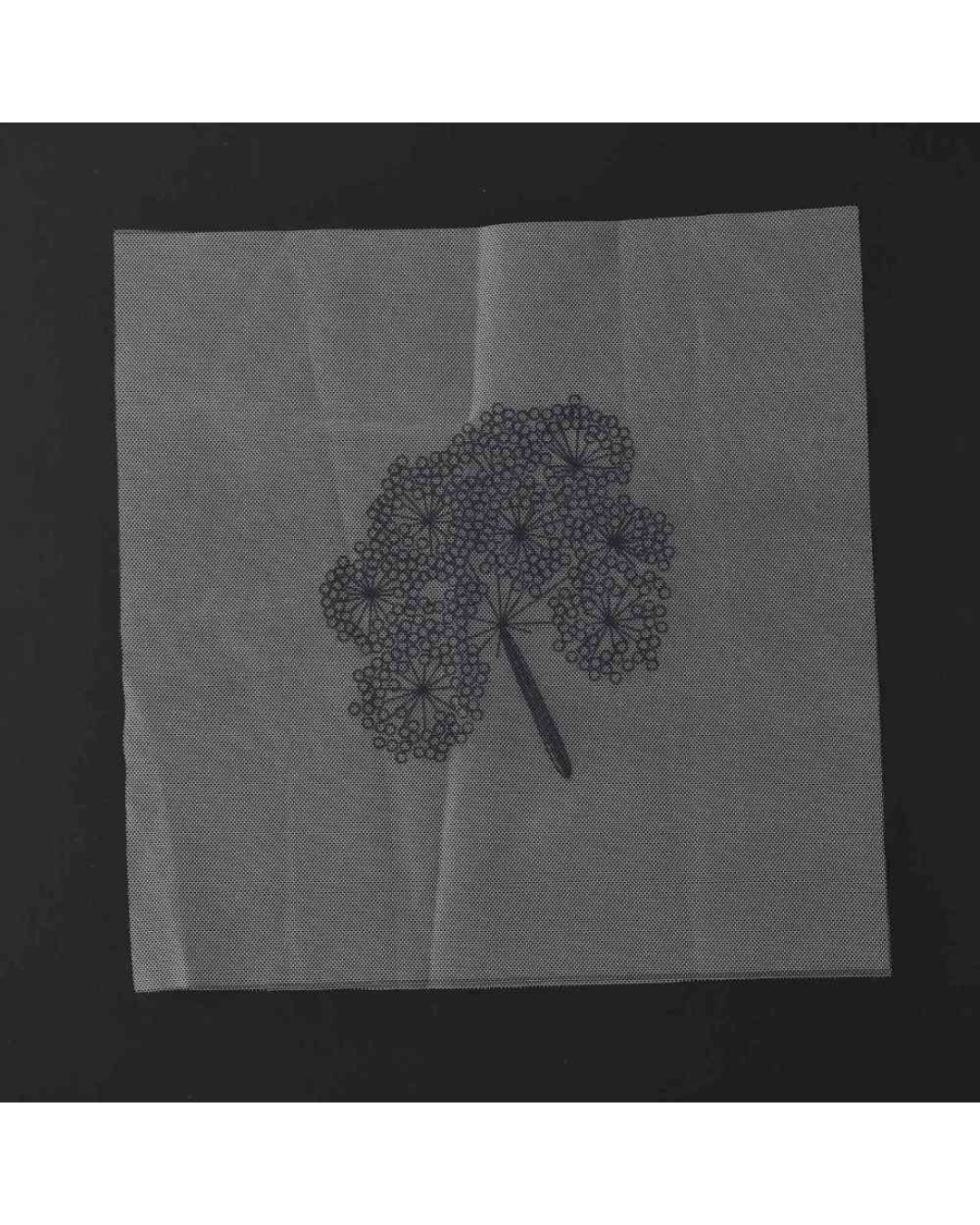 Hvid Blomst – Broderikit på Transparent Stof med Ramme (Ø18 cm)