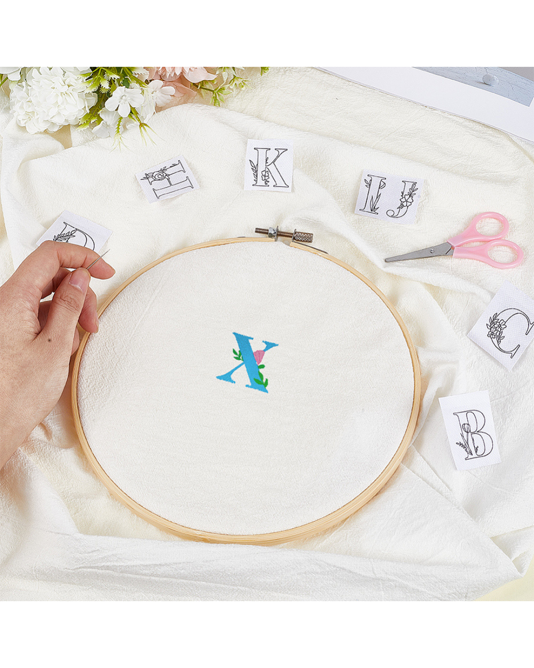 Vandopløselige Broderimønstre – Bogstaver A–Z (1 ark)