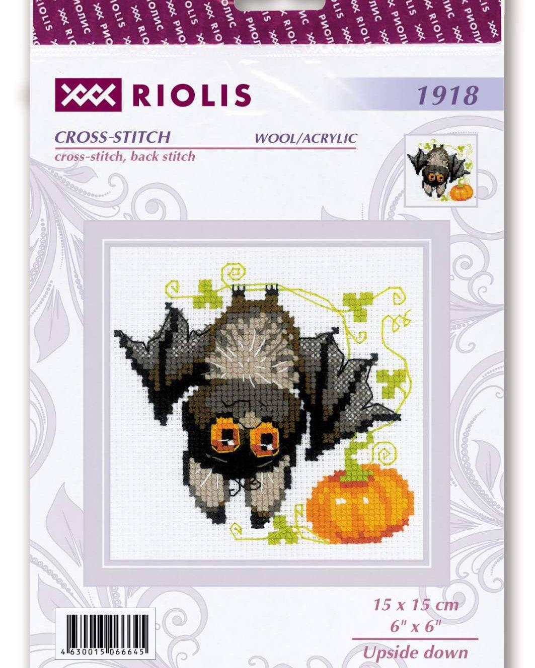 Flagermus – RIOLIS Broderikit (15 x 15 cm)