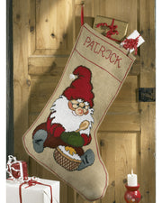 Julesok med Nisse og Grød – Broderikit (57 x 80 cm)