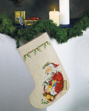 Julesok med Julemand – Broderikit (29 x 44 cm)