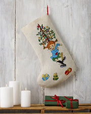 Julesok med Pippi – Broderikit (28 x 44 cm)