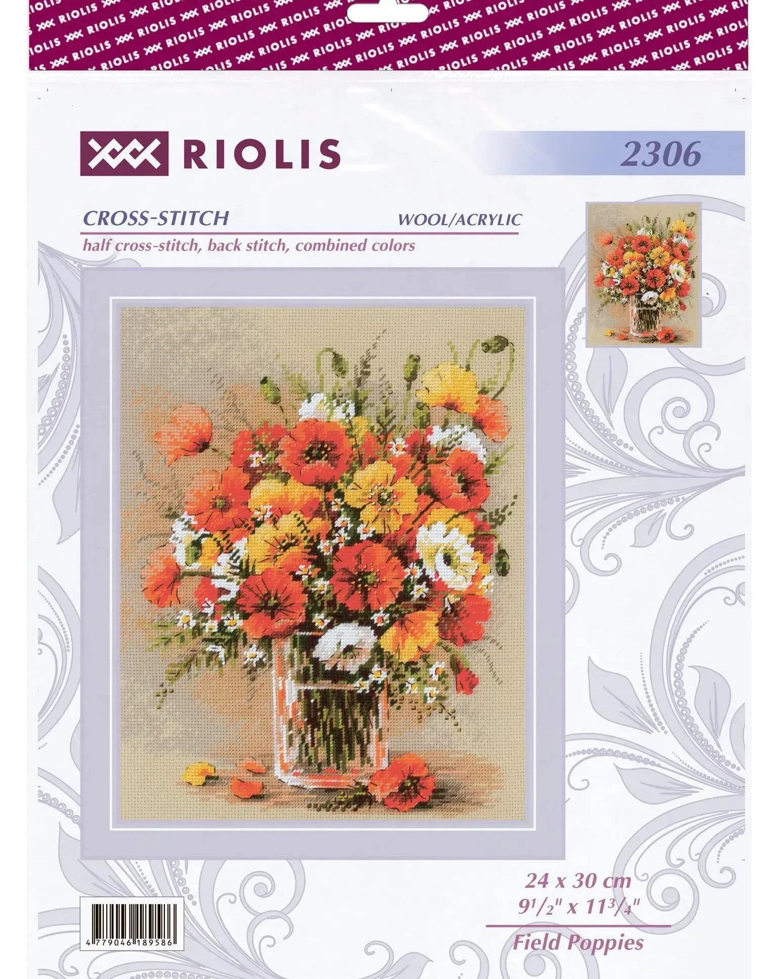 Markvalmuer – RIOLIS Broderikit (24 x 30 cm)