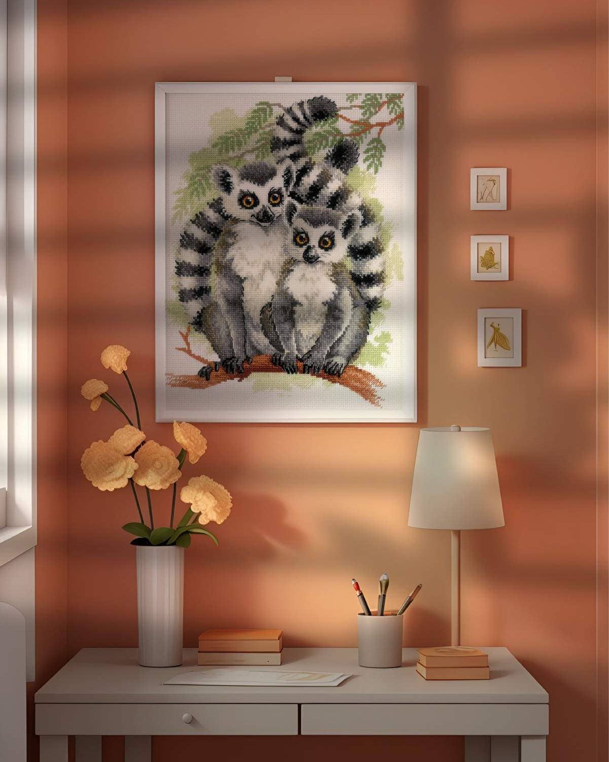 Lemurer – RIOLIS Broderikit (24 x 30 cm)