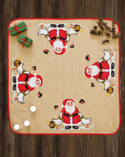 Juletræstæppe Julemand & gæs – Broderikit (120×120 cm)