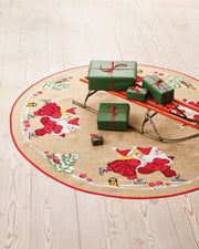 Juletræstæppe Skøjteløberen – Broderikit (Ø168 cm)