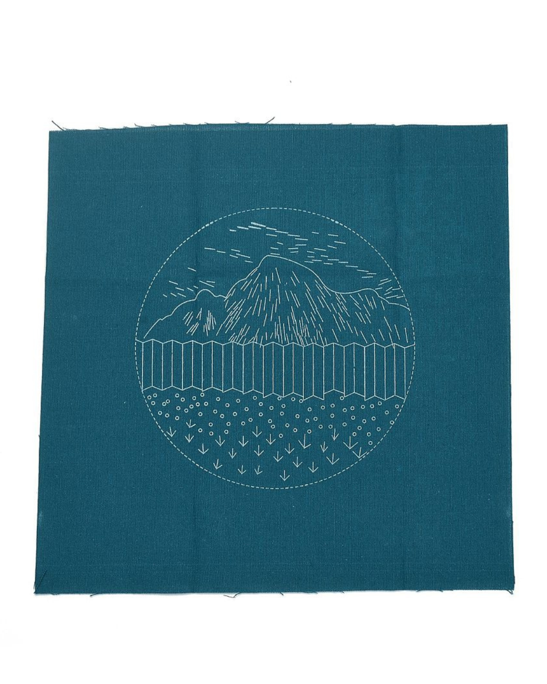 Blomster & Bjerge – Broderikit (Ø18 cm) inkl. ramme