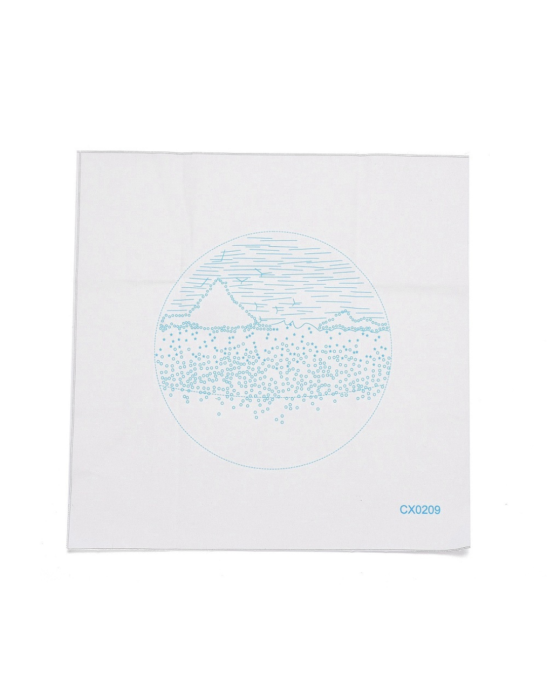 Hvede & Bjergmotiv - Broderikit (Ø20 cm) Inkl. ramme