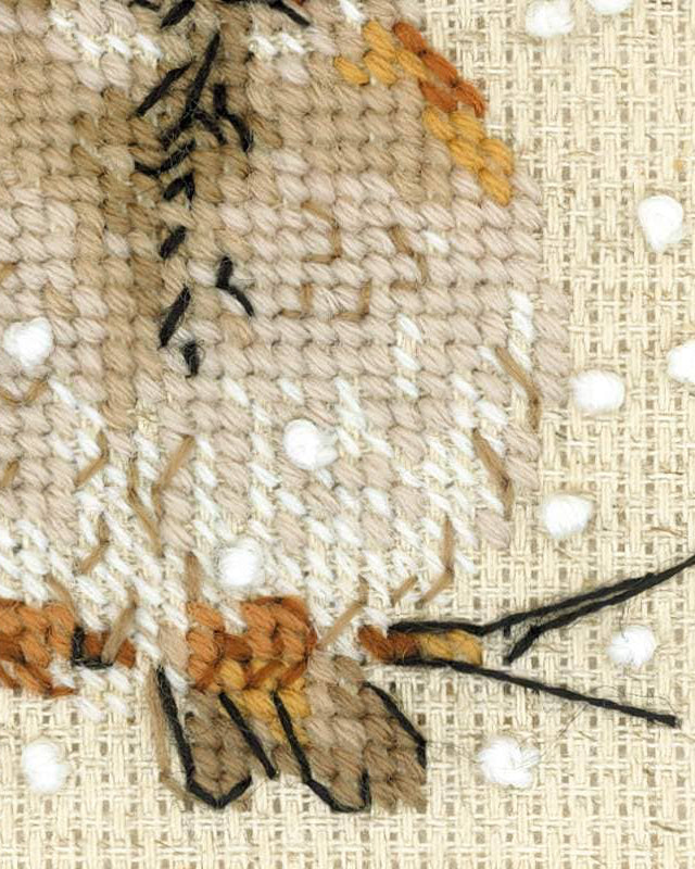 Spurv – RIOLIS Broderikit (10 x 10 cm)