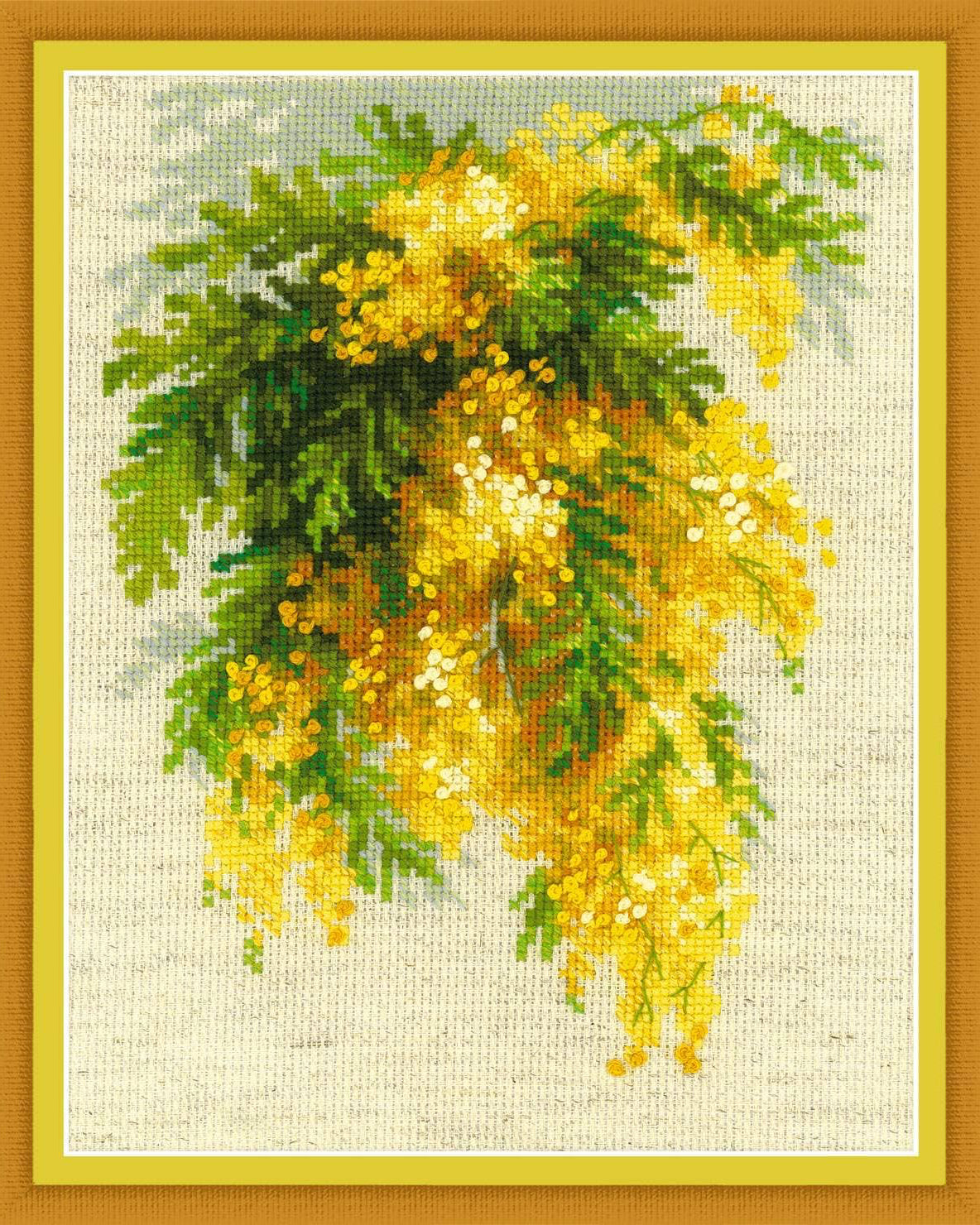 Mimosa – RIOLIS Broderikit (18 x 24 cm)